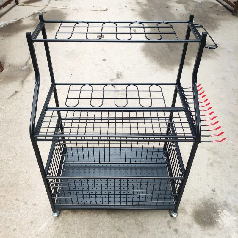 Sports Equipment Garage Organizer - ที่จัดเก็บอุปกรณ์กีฬาในโรงรถ รุ่น 2026 พร้อมตะกร้าและตะขอแขวน, ชั้นวางเก็บลูกบอลแบบมีล้อ