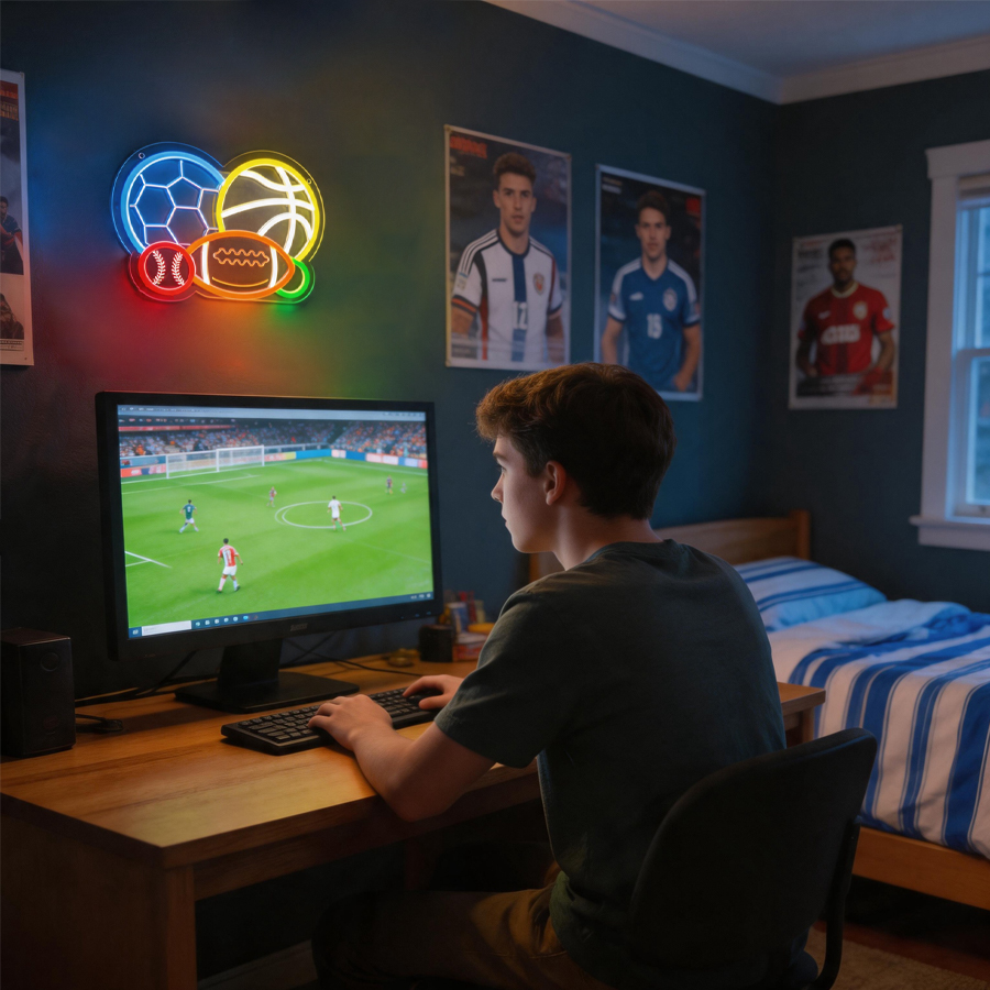 ป้ายไฟนีออน LED รูปทรงลูกบอลสำ - Sports Equipment Icon บทวิจารณ์และราคา