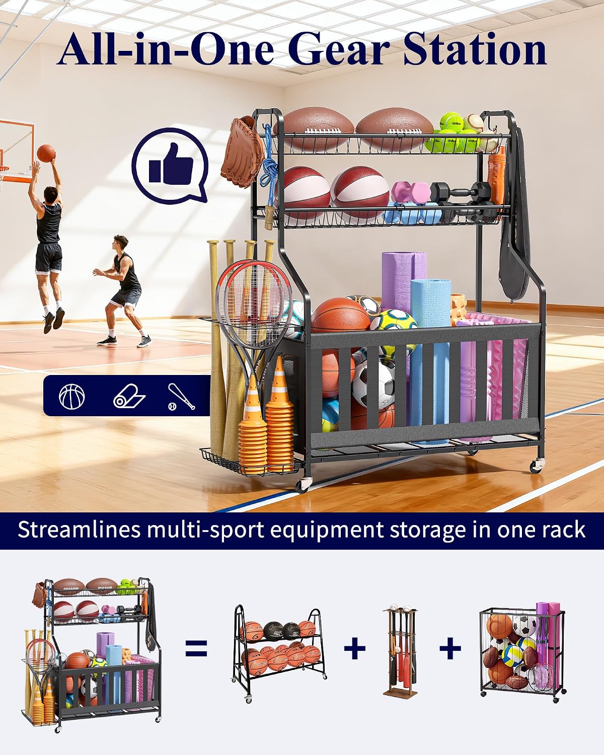 ที่เก็บอุปกรณ์กีฬาแบบมีล้อเลื่ - Sports Equipment Garage Organizer บทวิจารณ์และราคา